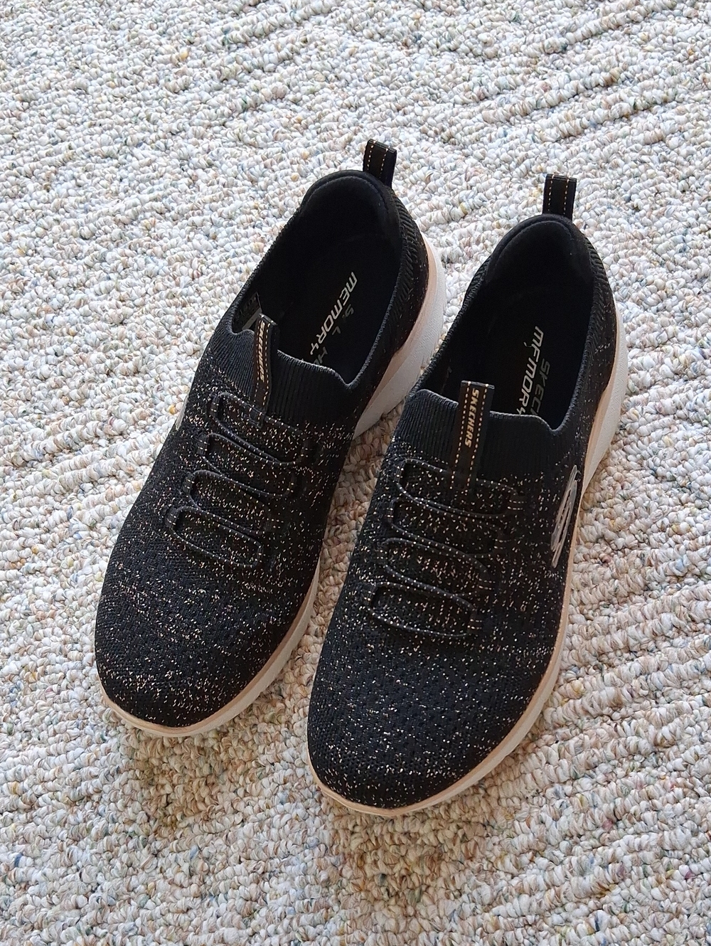 Skechers Summit Pixie Dust Slip In Sneakers ~ Black/Gold ~ Size 9~Pre-owned
